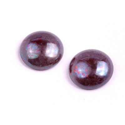 18mm Burgundy Iridescent Czech Glass Cabochon 13630-15001