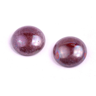 18mm Wine Iridescent Czech Glass Cabochon Beads 93210-15001