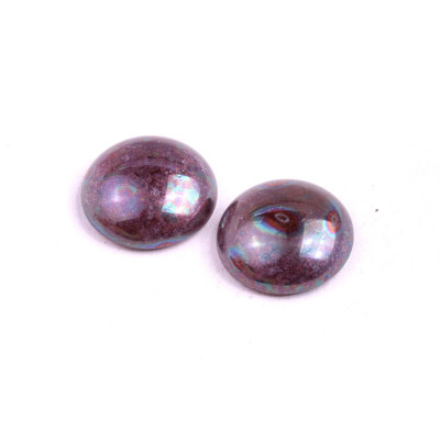 Czech Glass Cabochon Beads 18mm Violet Iridescent 10090-15001