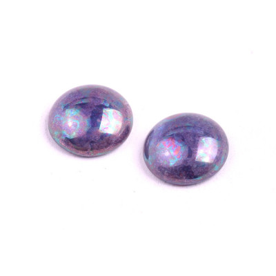 Czech Glass Cabochon Beads 18mm Violet Iris 30030-15001 | Rutkovsky
