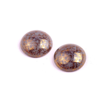 18mm Mauve & Gold Picasso Cabochon Beads 43030-15496 | Rutkovsky