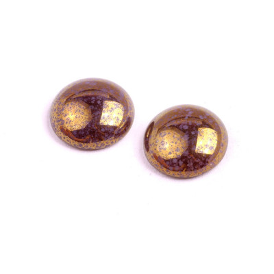 18mm Violet Gold Splatter Cabochon Beads 23030-15496 | Rutkovsky