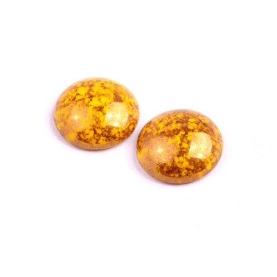 18mm Yellow Picasso Cabochon Beads Rutkovsky 83120-15496 | Glass