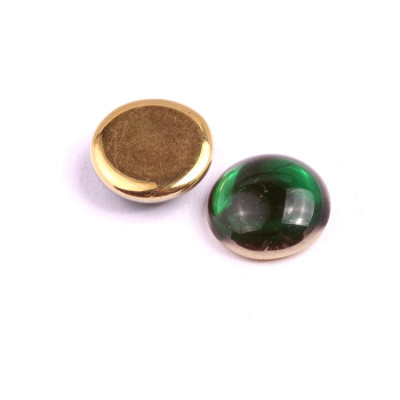 Emerald Green & Gold Cabochon Beads 18mm 50730-26441 | Rutkovsky