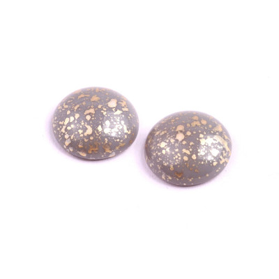 18mm Grey & Gold Splatter Cabochon Beads 43030-94401 | Rutkovsky