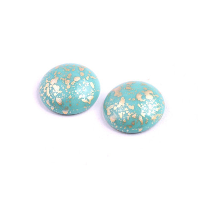 Turquoise Gold Splatter Cabochon Beads 18mm 63140-94401 | Rutkovsky