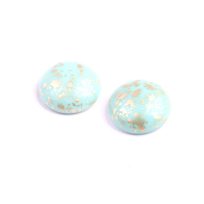 18mm Turquoise Gold Splatter Cabochon Beads 63110-94401 | Rutkovsky