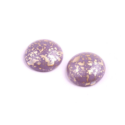 18mm Lilac Gold Cabochon Beads 23030-94401 | Rutkovsky Czech Glass