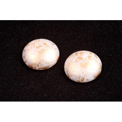 Czech Glass Cabochon Beads 18mm White Gold 02010-94401 | Rutkovsky