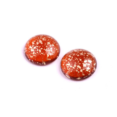18mm Terracotta Gold Splatter Cabochon Beads 10090-94401 | Rutkovsky