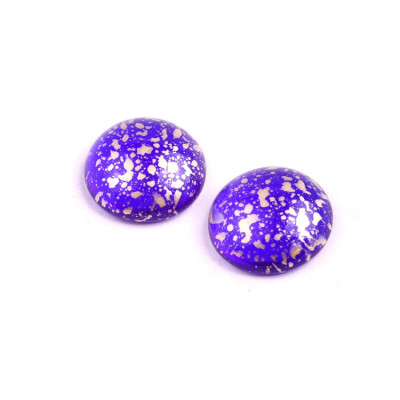 18mm Violet Gold Splatter Cabochon Beads 30070-94401 | Rutkovsky