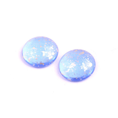 18mm Blue & Gold Cabochon Beads Rutkovsky 30030-94401 | Czech Glass