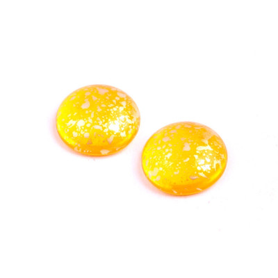 18mm Yellow Gold Czech Glass Cabochon Beads 80020-94401 | Rutkovsky