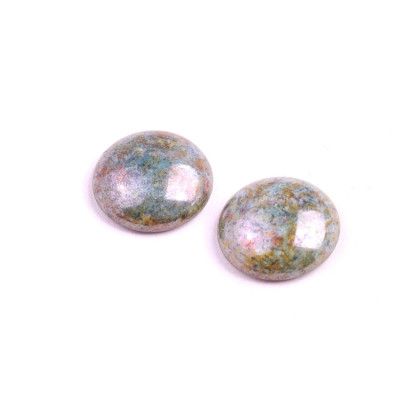 Teal Picasso Cabochon Beads 18mm 02010-65431 | Rutkovsky Glass