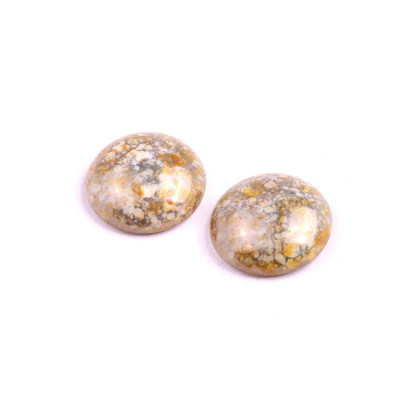 18mm Picasso Beige Tschechische Glas Cabochons 15635
