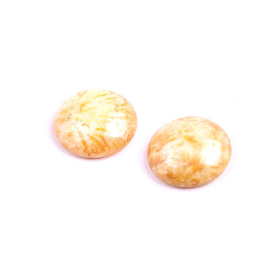 Czech Cabochon Beads 18mm Marbled Cream 02010-65401 | Rutkovsky