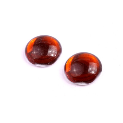 18mm Amber Dark Topaz Cabochon Beads 448 | Czech Glass