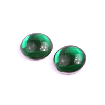 18mm Emerald Green Cabochon Beads 50730/27001 | Rutkovsky Glass