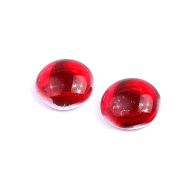 Red Czech Glass Cabochon Beads 18mm 90080/27001 | Rutkovsky