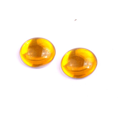 18mm Amber Yellow Cabochon Beads 80020/27001 | Czech Glass Rutkovsky