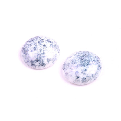 Cabochon Beads 18mm White Grey Speckled 02010/15464 | Rutkovsky
