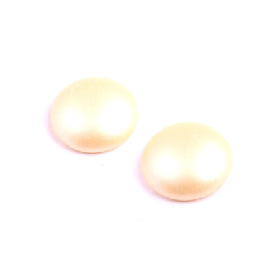 Cream Luster Czech Glass Cabochon Beads 18mm 02010/25039 | Rutkovsky