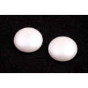 White Cabochon Beads 18mm Rutkovsky 02010/25001 | Czech Glass