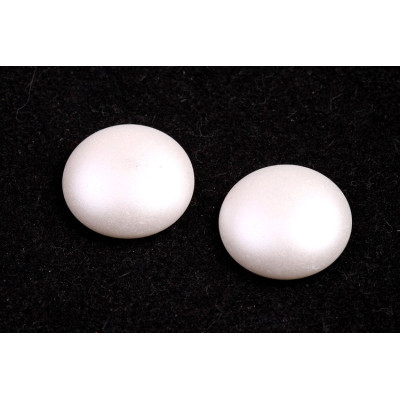 White Cabochon Beads 18mm Rutkovsky 02010/25001 | Czech Glass