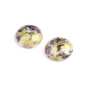 Lime Green Picasso Cabochon Beads 18mm 1099 | Rutkovsky Czech Glass