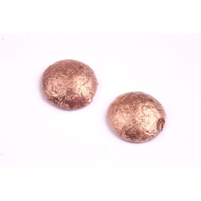 Rose Gold Cabochon Beads 18mm Etched Metallic 27101 | Rutkovsky