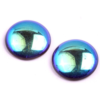 25mm Rutkovsky Cabochon Beads Iridescent Blue 23980-28701 | Glass