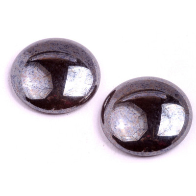 Hematite Metallic Czech Cabochon Beads 25mm 23980-14400 | Rutkovsky