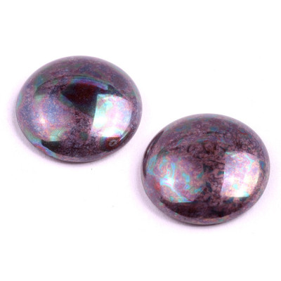 25mm Purple Iridescent Czech Glass Cabochon Beads 23980-15001