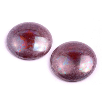 Czech Glass Cabochon Beads 25mm Mauve Iridescent 93210-15001