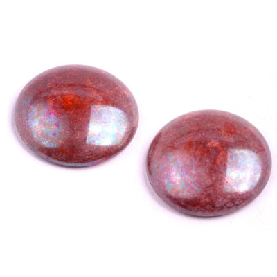 25mm Burgundy Nebula Czech Glass Cabochon Beads 93130 | Rutkovsky
