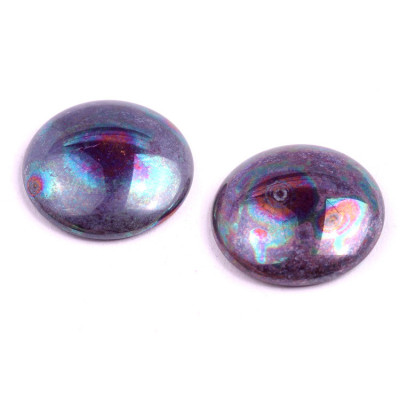 Czech Glass Cabochon Beads 25mm Violet Iridescent 30090-15001