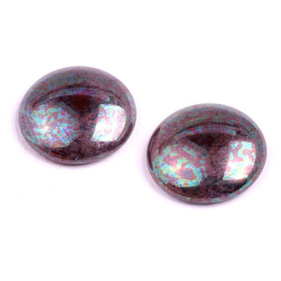Wine Iridescent Cabochon Beads 25mm 70350-15001 | Czech Glass