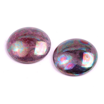 25mm Wine Iridescent Cabochon Beads 90080-15001 | Rutkovsky Glass