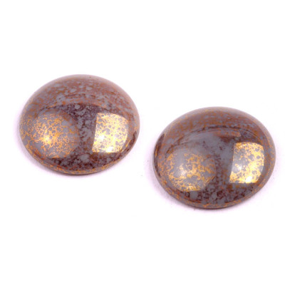 25mm Grey Gold Czech Glass Cabochon Beads 43030-15496 | Rutkovsky