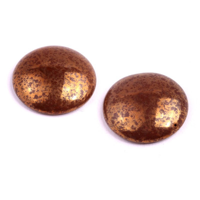 Czech Glass Cabochon Beads 25mm Bronze Metallic 13710-15496