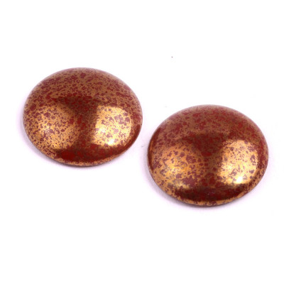 25mm Terracotta & Gold Cabochon Beads 13630-15496 | Rutkovsky
