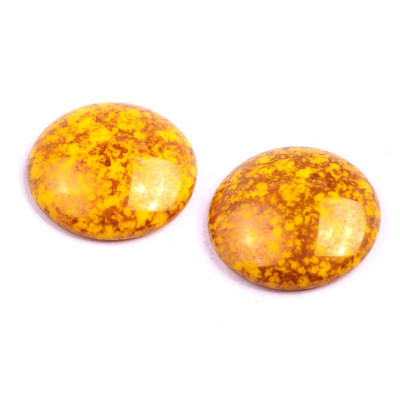 Cabochon Verre 25mm Jaune & Brun 83120-15496 | Rutkovsky