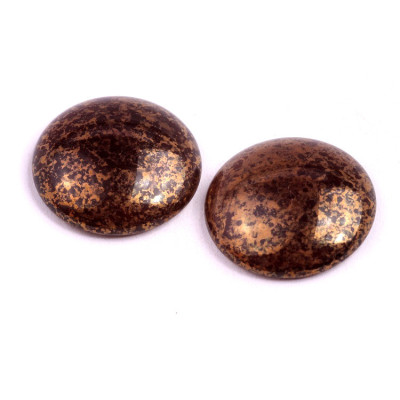 25mm Brown & Bronze Cabochon Beads 10220-15496 | Rutkovsky Glass