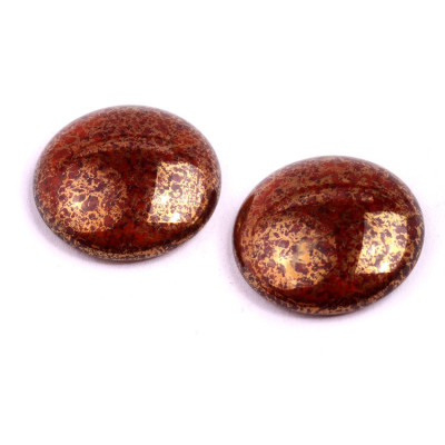 Cabochon Beads 25mm Red Bronze 10090-15496 | Rutkovsky Czech Glass