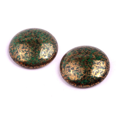 25mm Green Gold Picasso Cabochon Beads 50730-15496 | Rutkovsky
