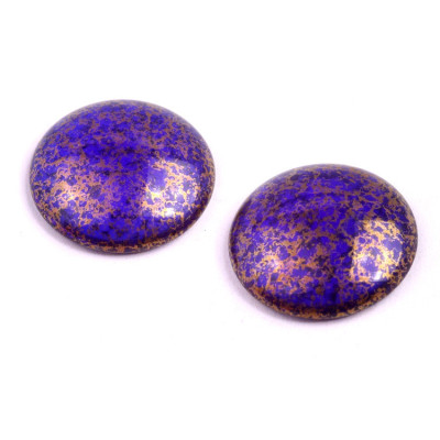 Royal Blue and Gold 25mm Cabochon Beads 30090-15496 | Rutkovsky