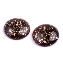 Cabochon Beads 25mm Brown Gold Splatter 23980-94401