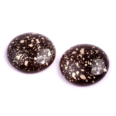 Cabochon Beads 25mm Brown Gold Splatter 23980-94401 | Rutkovsky