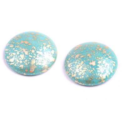 Cabochon Beads 25mm Turquoise Gold 63140-94401 | Rutkovsky Glass