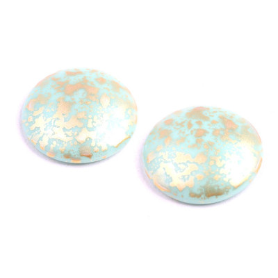 Turquoise Gold 25mm Cabochon Beads 63110-94401 | Rutkovsky Glass